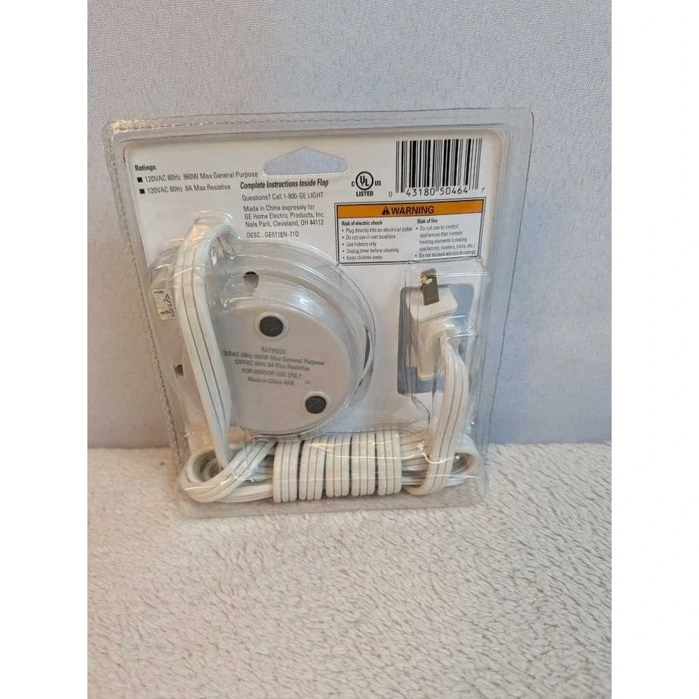 GE Easy Reach 24 Hour Plug-In Timer Model GE5116N For Lamps Appliances